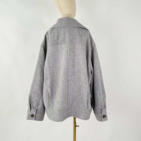 NWT Favorite Daughter THE NICO BOMBER Size XXL in Grey Wool Blend - Picture 8 of 13